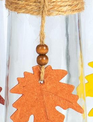 Clear Glass Vase with Fall Leaf