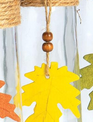 Clear Glass Vase with Fall Leaf