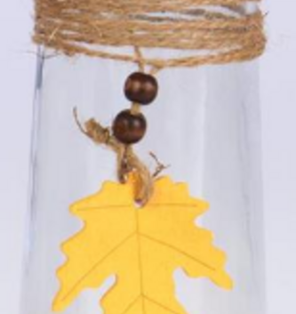 Umbree Glass Vase with Fall Leaf (4 Colors)
