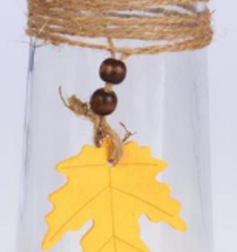 Umbree Glass Vase with Fall Leaf (4 Colors)