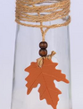 Umbree Glass Vase with Fall Leaf