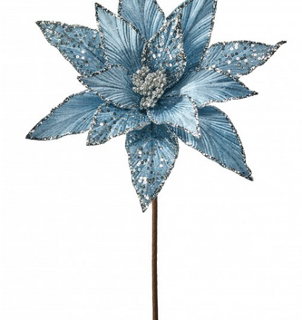 Blue Bliss Velvet Poinsettia