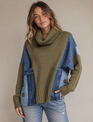 Hand Crafted Denim Panel 100% Cotton Sweater