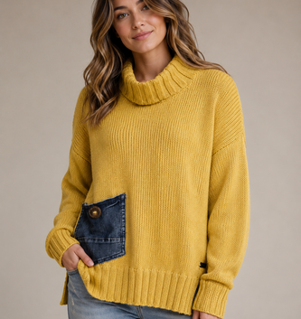 Hand Crafted Vanessa Pullover w/ Denim Pocket