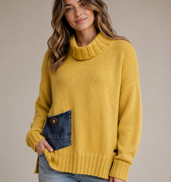 Hand Crafted Vanessa Pullover w/ Denim Pocket