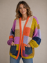 Hand Knit Callie Cardigan w/ Denim Pockets