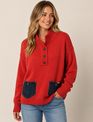 Handcrafted 100% Cotton Pullover w/ Denim Pockets
