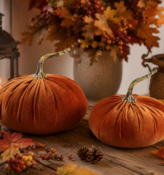 Orange Velvet Weighted Pumpkin (2-Sizes)