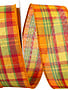 Fall Multi Plaid Stitch Wired Edge Ribbon (2 Widths)
