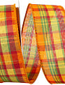 Fall Multi Plaid Stitch Wired Edge Ribbon
