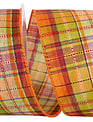 Fall Multi Plaid Stitch Wired Edge Ribbon