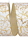 2.5" x 10 Yards Filigree Deluxe Velvet Metallic Wired Ribbon