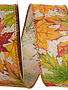1.5" x 10 Yards Multi Color Leaf Wired Edge Ribbon