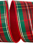2.5" x 5 Yards Classic Plaid Two Sided Dupioni Wired Ribbon