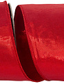 4" x 10 Yards Red Dupioni Two Sided Wired Edge Ribbon