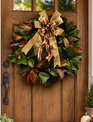 Custom Fall Magnolia Wreath w/ Pinecones & Bow