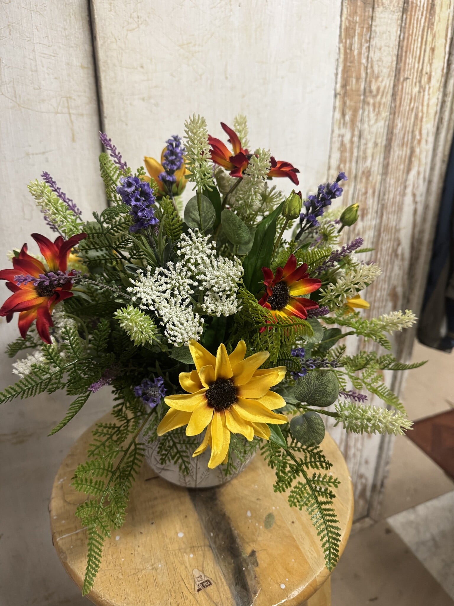 Custom Summer Wildflower Arrangement in Queen Annes Pot