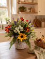 Custom Summer Wildflower Arrangement in Queen Annes Pot