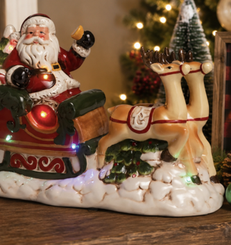 LED Musical Santa in Sleigh
