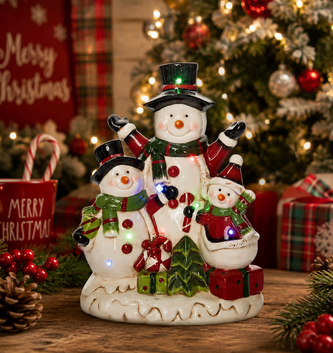 LED Muscial Jolly Group of Snowmen