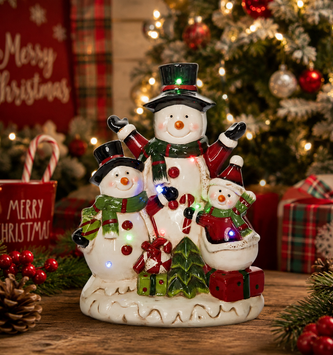 LED Muscial Jolly Group of Snowmen