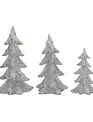 Set of 3 White Glistening Christmas Trees