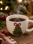 Ceramic Christmas Tree w/ Bow Mug