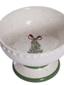 Christmas Tree w/ Bow Pedestal Bowl