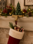 Flocked Christmas Tree Stocking Holder