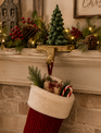 Flocked Christmas Tree Stocking Holder