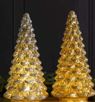 Mercury Glass LED Christmas Tree (2-Colors)