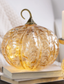 LED Glass Pumpkin with Petal Design