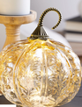LED Glass Pumpkin with Petal Design
