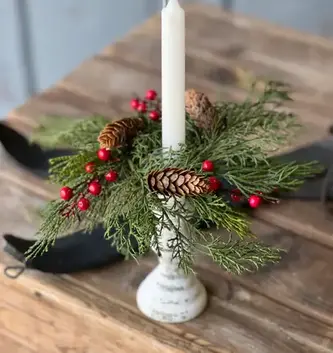 Alpine Berry Taper Candle Ring