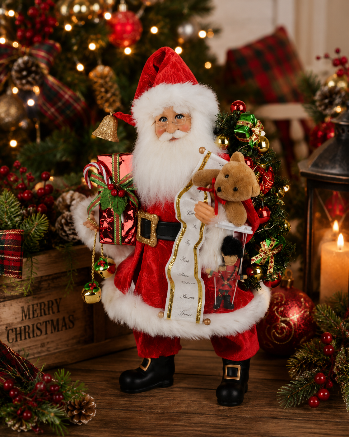 Karen Didion Lighted Good Tidings Santa