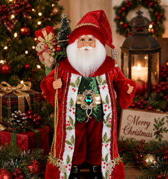 Karen Didion Lighted Holly Jolly Santa