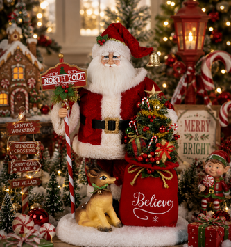 Karen Didion Lighted North Pole Magic Santa