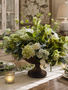 Custom English Garden Arrangement in Tuscan Pedestal Container