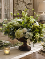 Custom English Garden Arrangement in Tuscan Pedestal Container