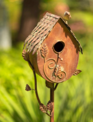 Copper Finish Powder Coated Iron Birdhouse Stake (5-Styles)