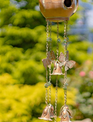Antiqued Copper Finish Teapot Birdhouse Windchime