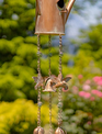 Antiqued Copper Finish Teapot Birdhouse Windchime