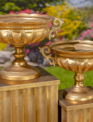 Golden Metal Frontus Urn (2-Sizes)