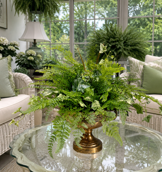 Custom Mixed Fern & Ivy in Tuscan Container