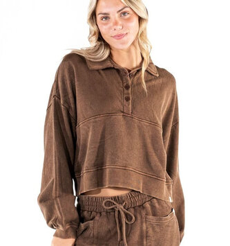 Simply Southern Snap Sepia Pullover by: Simply Southern