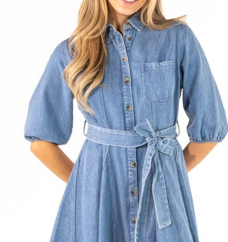 Simply Southern Western Denim Button Up Dress By: Simply Southern