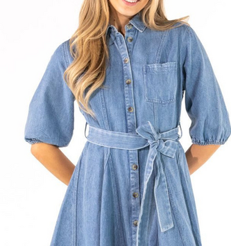 Simply Southern Western Denim Button Up Dress By: Simply Southern