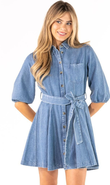 denim dress women western Women's with Floral Embroidery Pretty Red Modest Lace GRAD - W and a convenient button Size:16_XXXXL