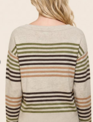 Multicolor Stripe Boat Neck Pullover By: Staccato