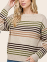 Multicolor Stripe Boat Neck Pullover By: Staccato